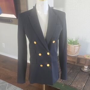 Theory Navy Blazer with Gold Buttons